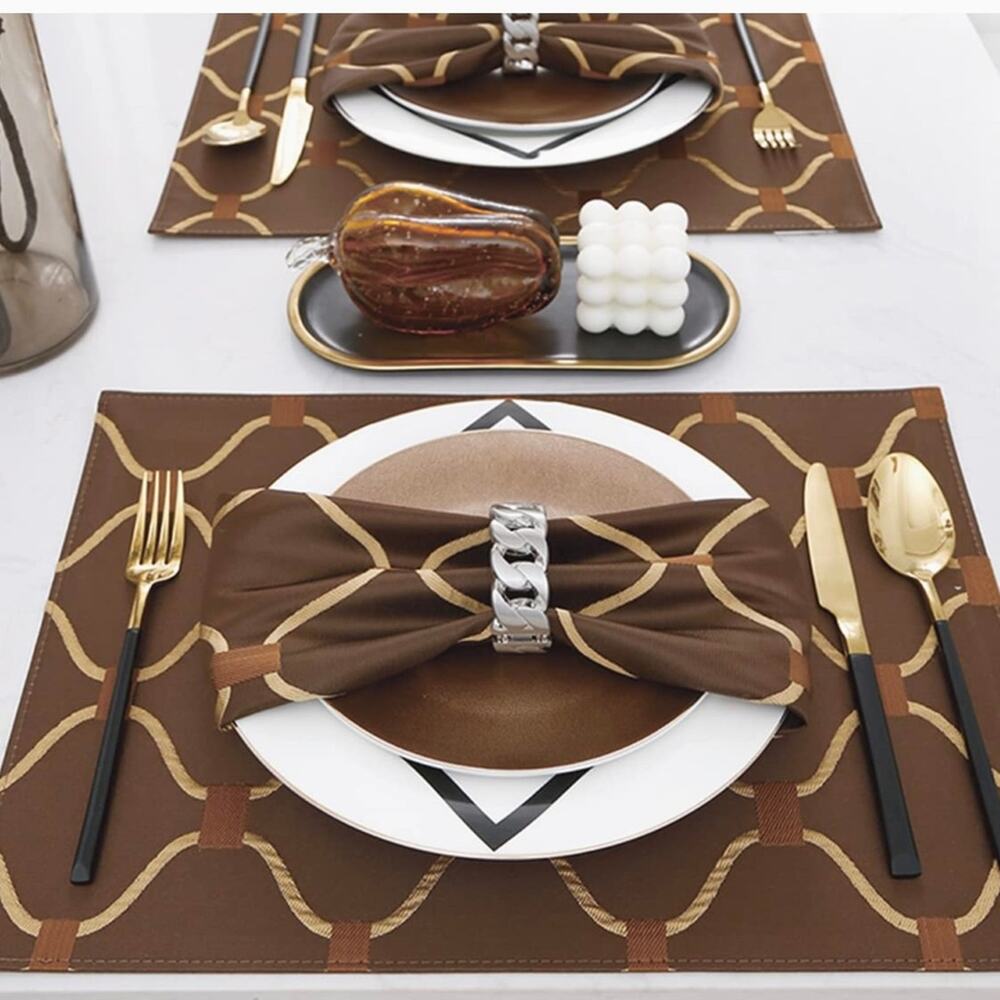 Brown Lovely Dining Heat Resistant Placemats Set of 4